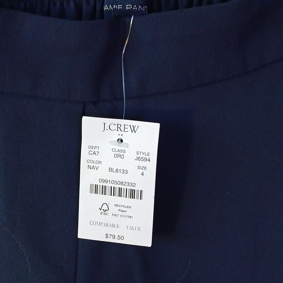 Nwt J.Crew Jamie pants navy sz.4 - Picture 3 of 7